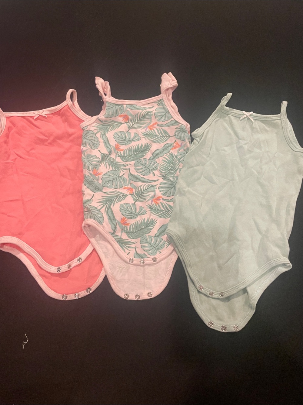 Kids Pink and Mint One-Piece Bodysuit Set - 3 Pack